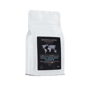 İşlenmiş ve tazelik odaklı Cuba Serrano Laayado kahve çekirdeği, Greenwich Coffee markasıyla.