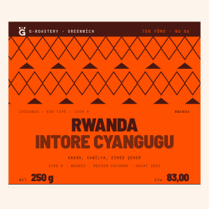 Greenwich Coffee Rwanda Intore Cyanogu kahve paketi, kahve çekirdeği ve kahve markası.